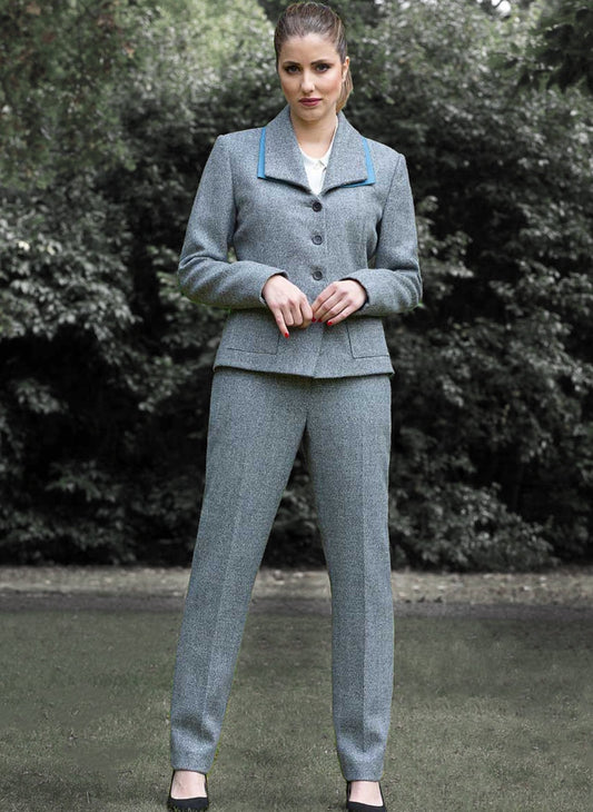 Organic Tweed Blue Trousers