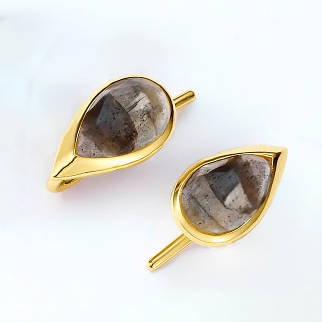 Labradorite Silver Sterling Gold Plated Earrings