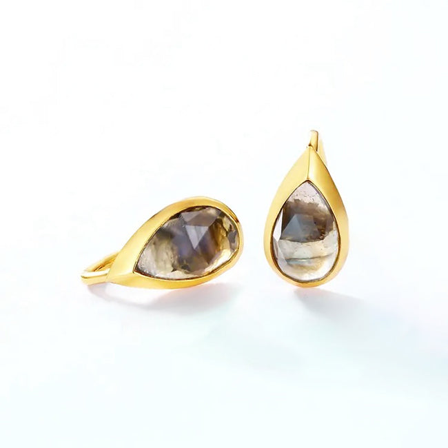 Labradorite Silver Sterling Gold Plated Earrings