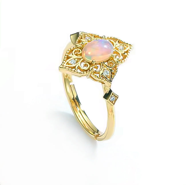 Victorian Gold-Plated Opal Adjustable Ring – Moda de la Maria
