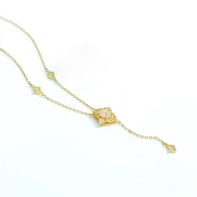 Opal Necklace Gold Plated Silver Sterling
