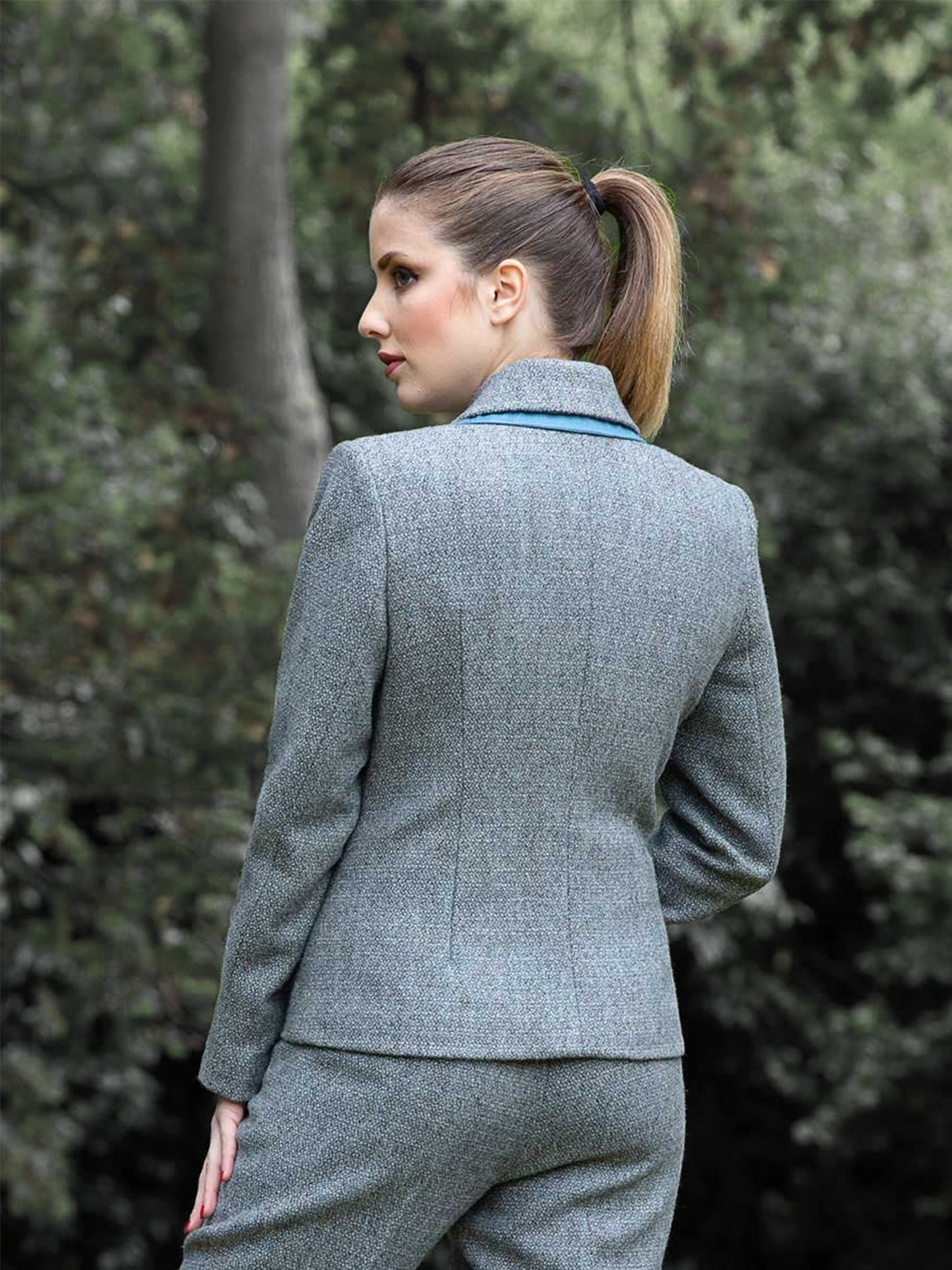 Organic Tweed Blue Jacket hand crafted