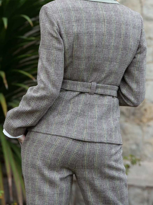 Organic Tweed Wool Grey Trousers Hand-Crafted