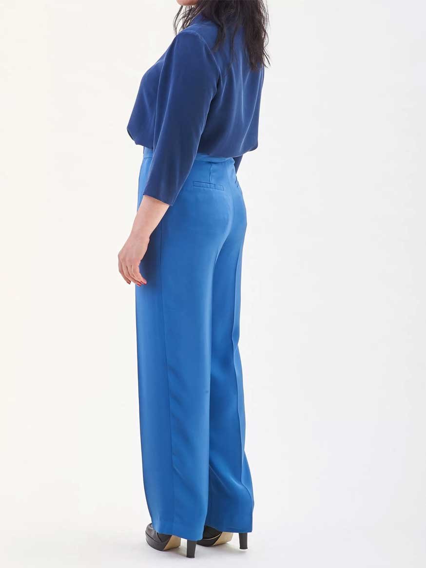 Luxury Silk Blue Trousers