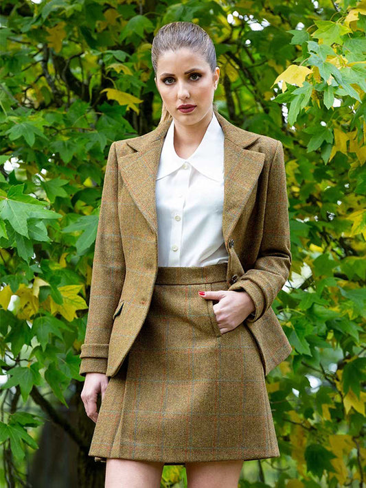 Hand crafted Tweed Wool Tomato Green Jacket