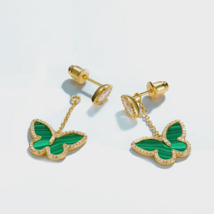 Malachite Gold Earrings