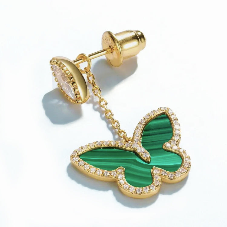 Malachite Gold Earrings