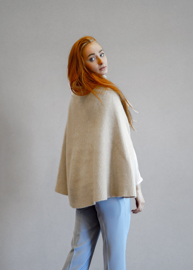 Organic Cashmere Knitted Cape