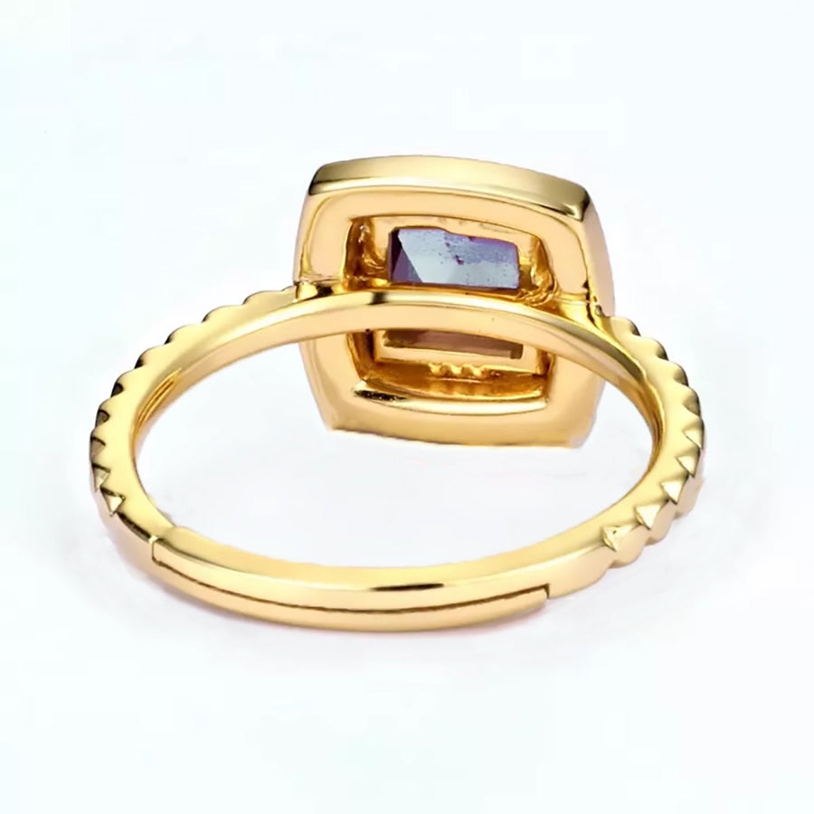 Enamel Amethyst Gold Ring