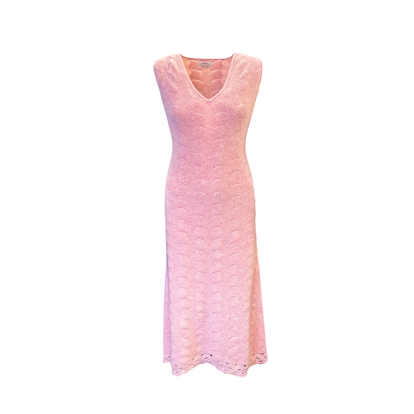 Luxury Cashmere Pink & Blue Dress – Timeless & Sustainable