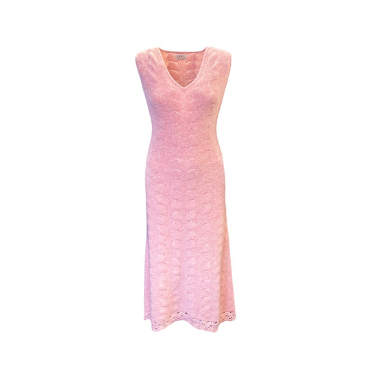 Luxury Cashmere Pink & Blue Dress – Timeless & Sustainable