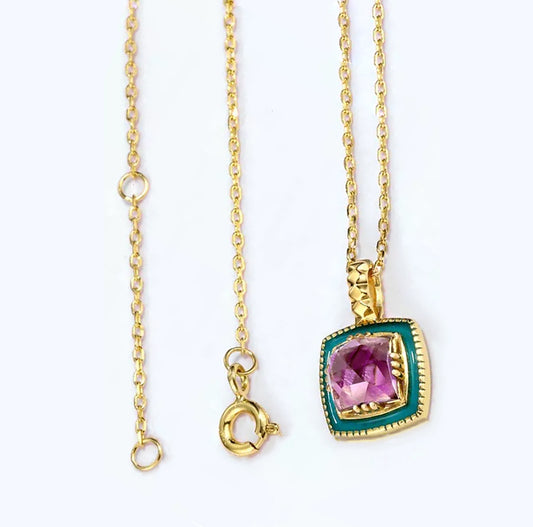 Amethyst Necklace in Gold-Plated Sterling Silver