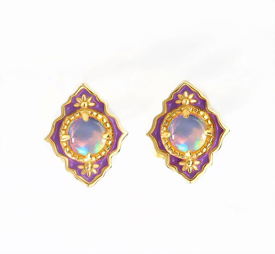 Gold Vermeil Opal Earrings