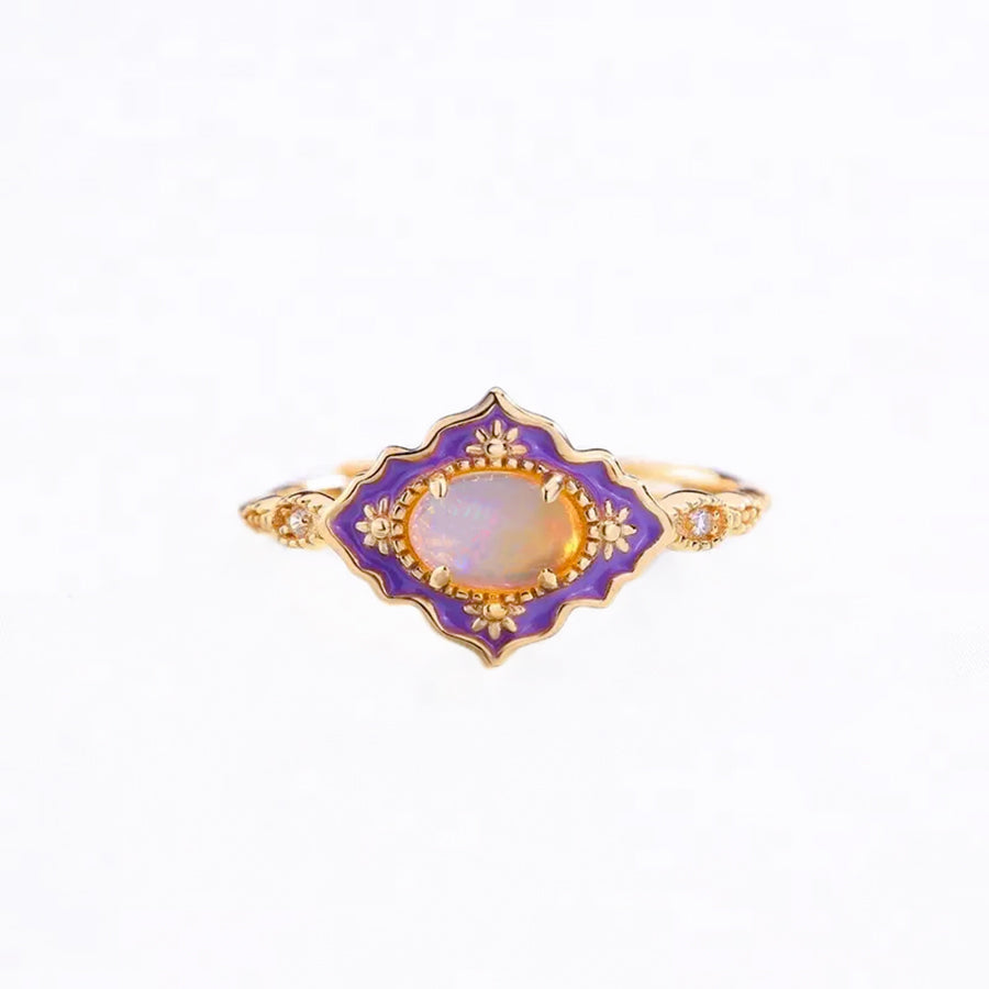 Gold Vermeil Silver Sterling Opal Ring