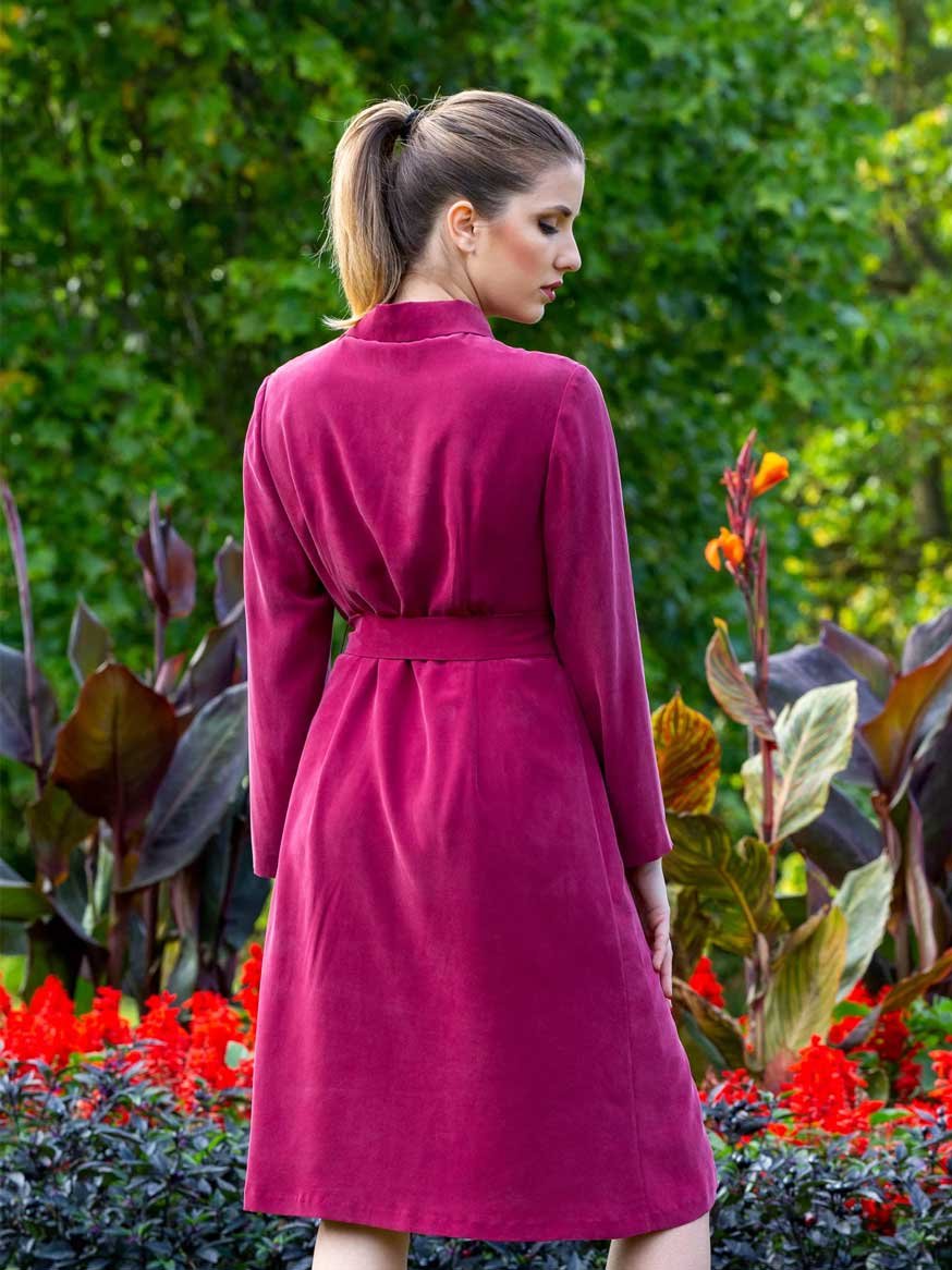Silk Red Dress Hand- Crafted