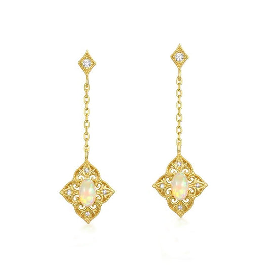Opal Gold Earrings
