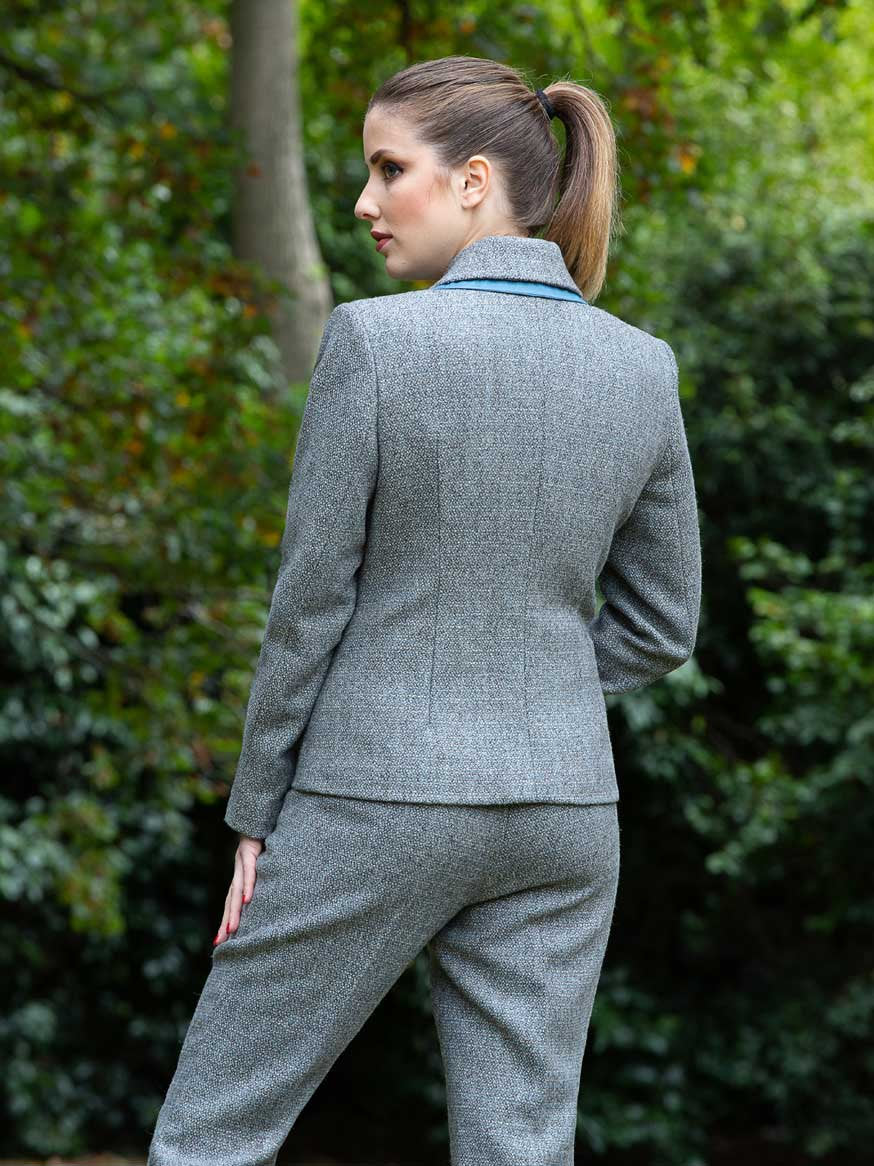 Luxury Organic Tweed Blue Trousers