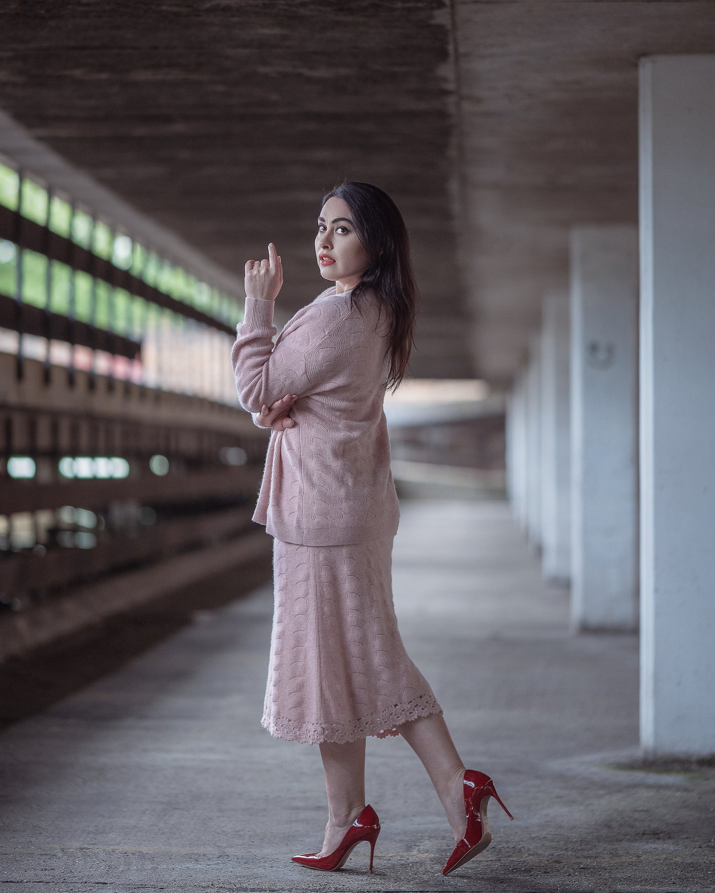 Luxury Cashmere Pink & Blue Dress – Timeless & Sustainable