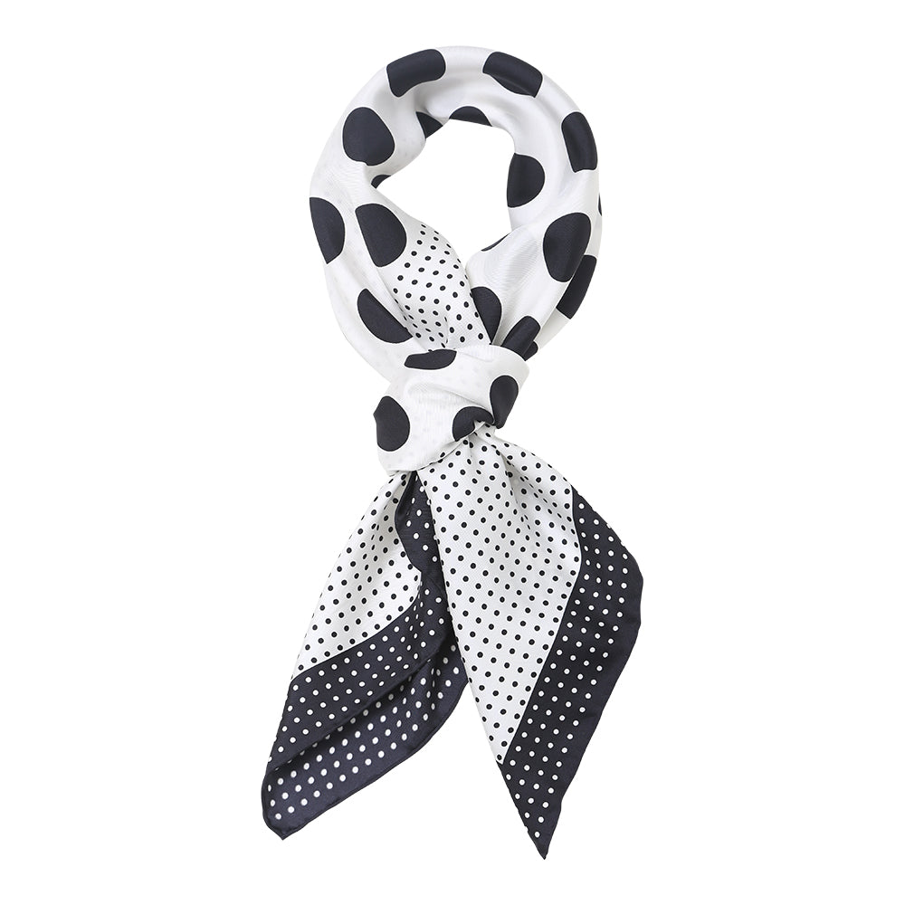 White Polka Dot Printed Scarves