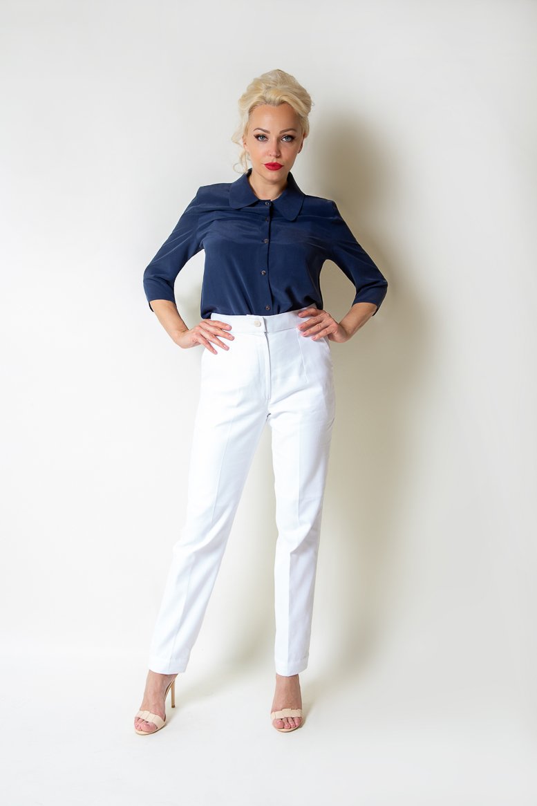 Hand crafted White Cotton Trousers