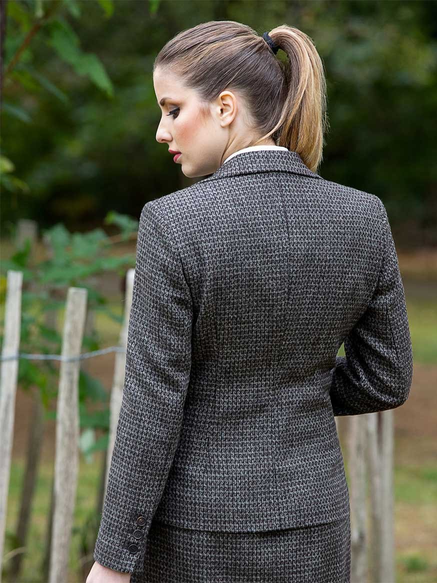 Organic Tweed Wool Brown Jacket