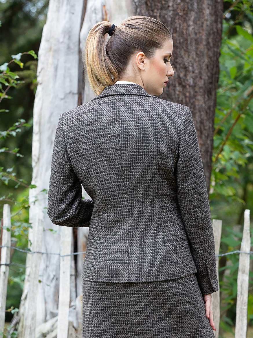 Organic Tweed Wool Brown Jacket