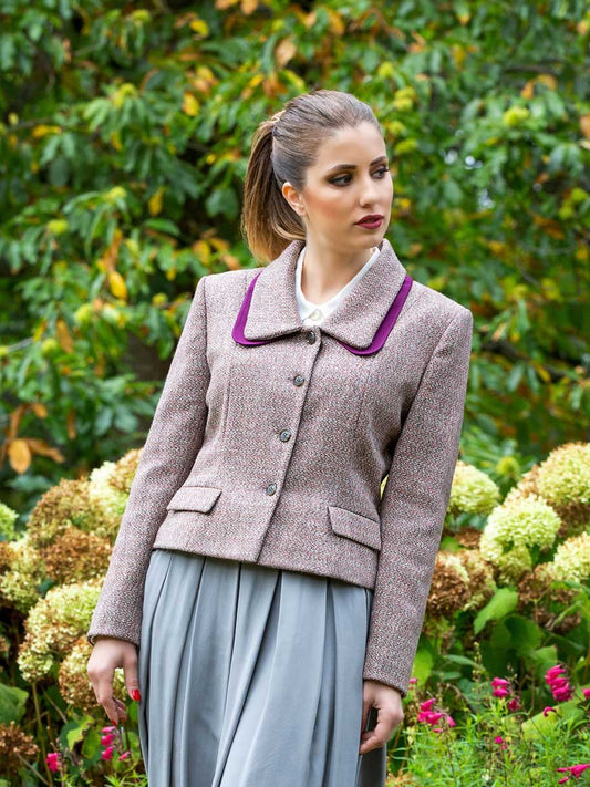 Organic tweed wool granite Jacket