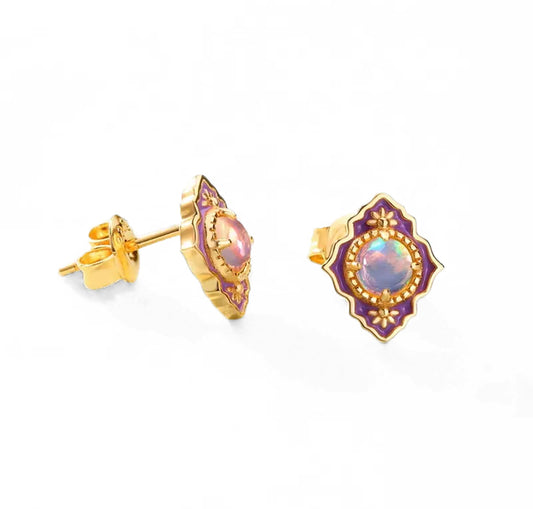 Gold Vermeil Opal Earrings