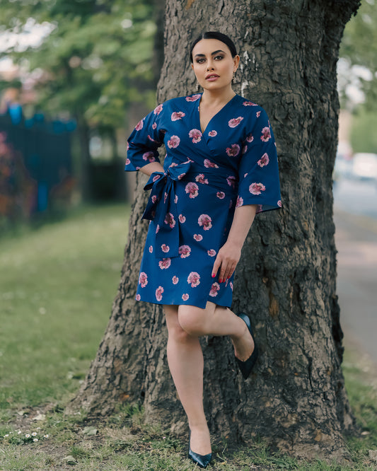 Cotton Floral Wrap Dress